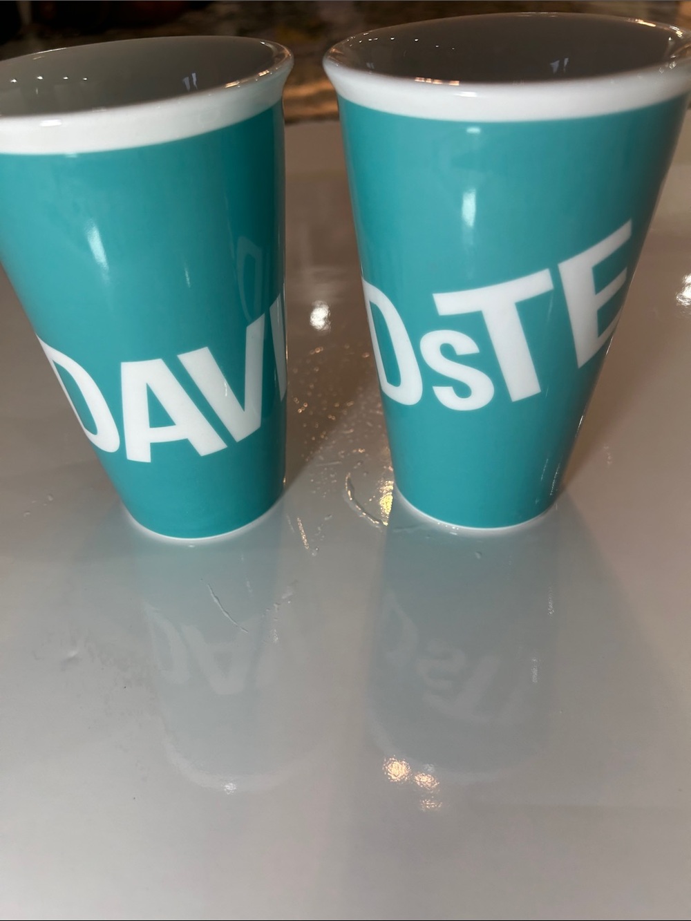 David’s Tea Turquoise Ceramic Tea Cups - Set of 2